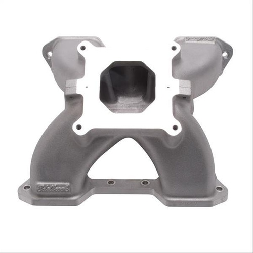 Edelbrock Intake Manifold, Victor, Two-Piece, Single Plane, Aluminium, Natural, 4-barrel Square Bore, For Chevrolet, Small Block