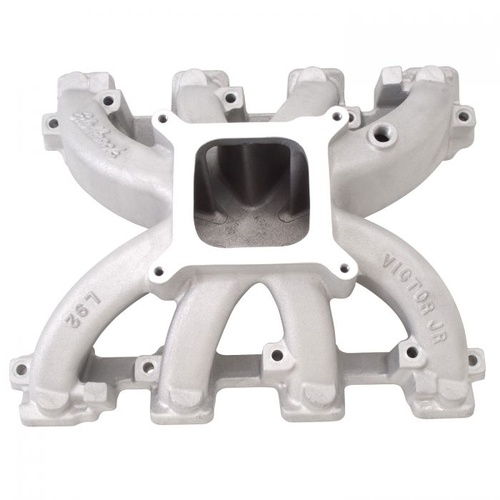 Edelbrock Intake Manifold, Victor JR. Aluminium, Natural, Carbureted, For Chevrolet, Fits LS3/L92/L76 Heads, Each