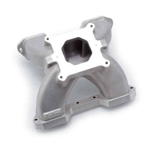 Edelbrock Intake Manifold Victor Two-Piece Single Plane 4-barrel Square Bore For Chevrolet Small Block Brodix 10 degree