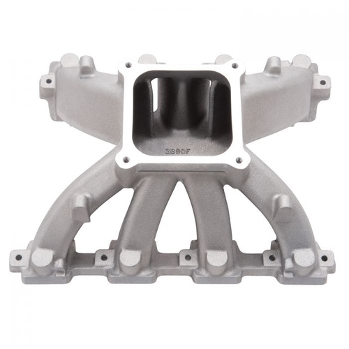 Edelbrock Intake Manifold, Super Victor, Single Plane, 4500 4- Barrel Dominator Flange, Aluminium, Natural, For Chevrolet, Small Block LS7, Each