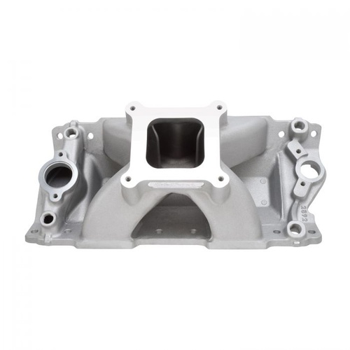 Edelbrock Intake Manifold, Super Victor II, Single Plane, Aluminium, Natural, Square Bore, For Chevrolet, 302/327/350/400, Each