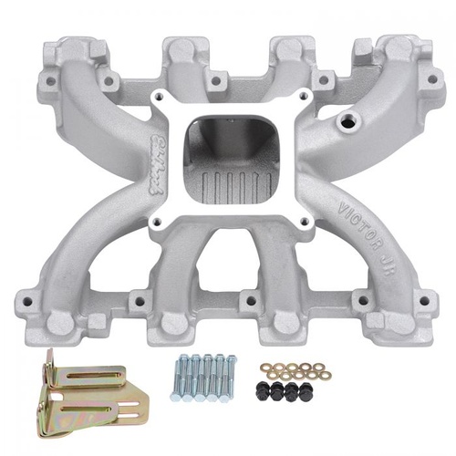 Edelbrock Intake Manifold, Victor Jr. LS1, Single Plane, Aluminium, Square Bore, For Chevrolet 5.7, 6.0L, Each