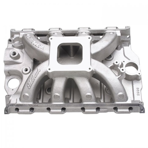 Edelbrock Intake Manifold, Victor FE, Single Plane, Aluminium, Natural, 4-Barrel, Square Bore, For Ford, Big Block FE, Each