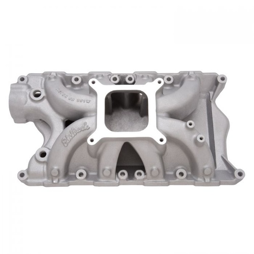 Edelbrock Intake Manifold, Victor Jr., Single Plane, Aluminium, Natural, Square Bore, For Ford, 351W, Each