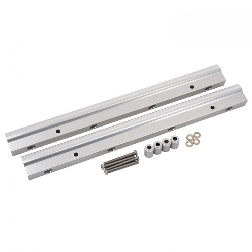 Edelbrock Fuel Rails, Super Victor LS-R, Aluminium, Black Anodized, For Chevrolet, Small Block, Pair