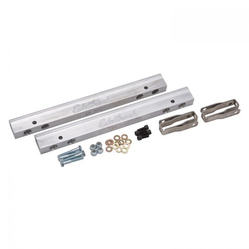 Edelbrock Fuel Rails, High-Volume, Super Victor EFI, Aluminium, Natural, For Chevrolet, 5.0, 5.7L, Pair