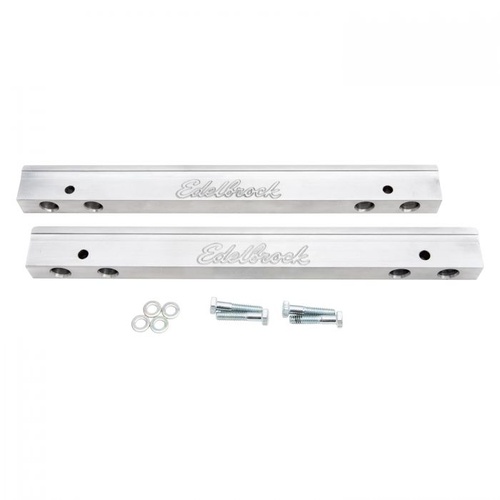 Edelbrock Fuel Rails, Aluminium, Clear Anodized, For Pontiac, V8, Pair