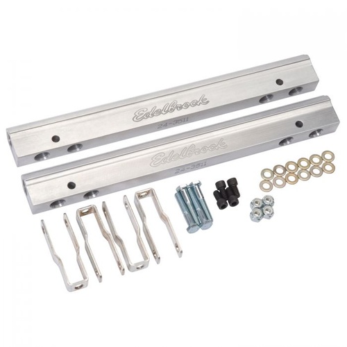 Edelbrock Fuel Rails, Super Victor EFI, Aluminium, Natural, For Dodge, Small Block, Pair