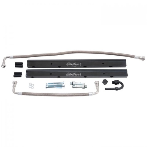 Edelbrock Fuel Rails, Aluminium, Black Anodized, For Chrysler Gen III, Hemi, Pair