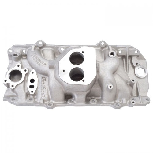 Edelbrock Intake Manifold, Performer TBI, Aluminium, Natural, Throttle Body, For Chevrolet, For GMC, 454, Each