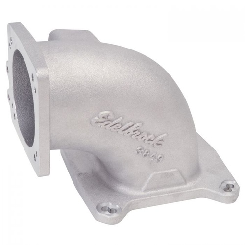 Edelbrock Throttle Body Intake Elbow, High Flow, Aluminium, 95mm Throttle Body to Square-Bore Flange, For Ford, 5.0L, Each