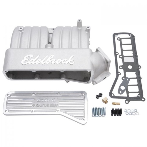 Edelbrock Intake Manifold, Performer RPM 5.8 EFI Upper Plenum, Upper Plenum with Cover Only, Aluminium, Light Titanium Powdercoated, For Ford, 5.8L Wi