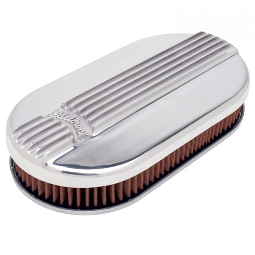 Edelbrock Air Cleaner Assembly, Classic Series, Small Oval, Aluminium, Polished, Logo, 3.900 in. Height, Each