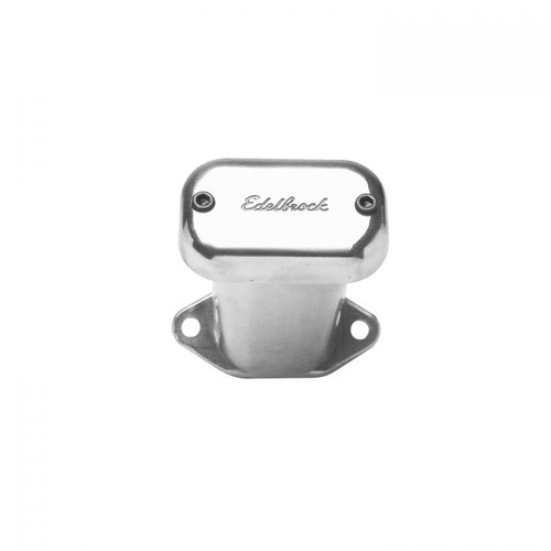 Edelbrock Valve Cover Breather, Racing, Bolt-On, Rectangular, Aluminium, Polished, 4.750 in. Height, Logo, Each