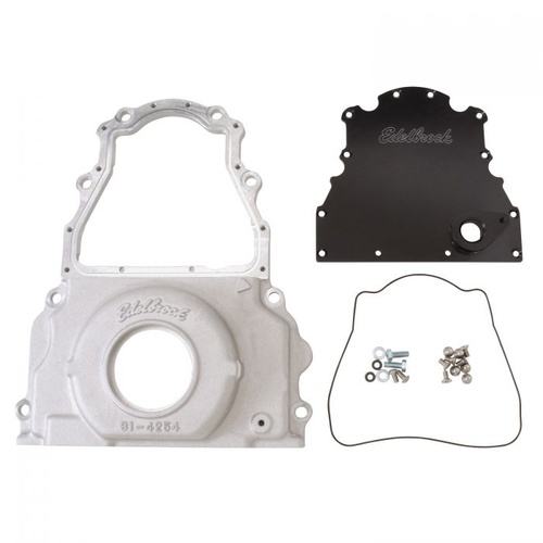 Edelbrock Timing Cover, 2-Piece, Aluminium, for Models with Front Mounted Camshaft Sensor with Hole, For Chevrolet 6.0L LS2, Each