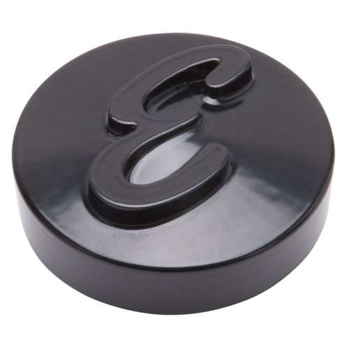 Edelbrock Air Cleaner Nut, 2.125 in. Diameter, Aluminium, Black, Script E, Each