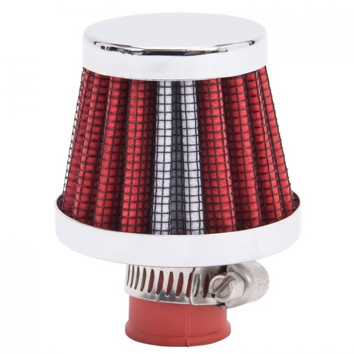 Edelbrock Valve Cover Breathers, 10mm Inlet, Red/Chrome
