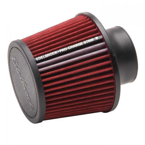 Edelbrock Air Filter Element, Pro-Flow, Conical, Gauze, Red, 6.5 in. Length, Black, Adapter Rings Not Included, Each