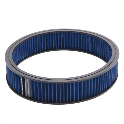 Edelbrock Air Cleaner Element, Pro-Flo, Round, 14.00 Diameter, Cotton Gauze, Pro-Charge Stripe, Blue, Each