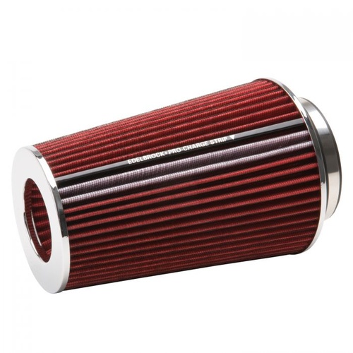 Edelbrock Air Filter Element, Pro-Flow, Conical, Cotton Gauze, Red, 10.5 in. Length, Each
