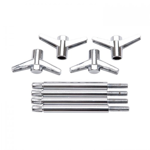 Edelbrock Valve Cover Wing Bolts, 2-Piece, Steel, Chrome, 1/4 in.-20 Thread, 3.750 in. Length, Set of 4