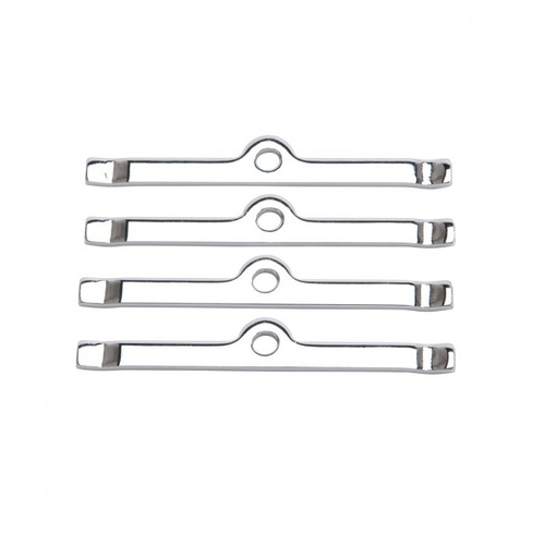 Edelbrock Valve Cover Hold-Down Tabs, Steel, Chrome, Not for Centerbolt Covers, For Chevrolet, V6, Small Block V8, Set of 4