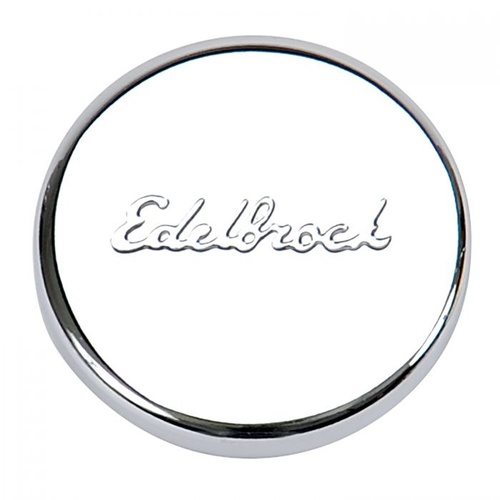 Edelbrock Oil Fill Plug Cap, Push-In, Round, Steel, Chrome, Universal, Each