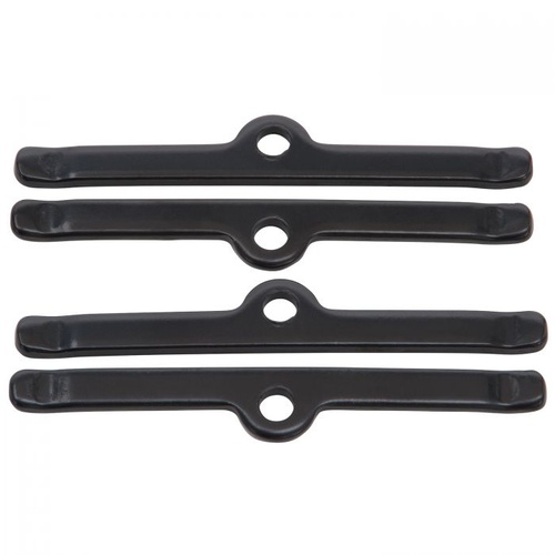 Edelbrock Valve Cover Hold-Down Tabs, Steel, Black, Small Block For Chevrolet, Set of 4