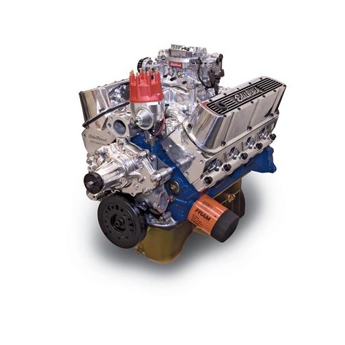 Edelbrock Crate Engine, Performer RPM, 9.9:1, 438 hp, 413 ft.-lbs. Torque, Polished, Rear Sump Oil Pan, For Ford, 347, Each