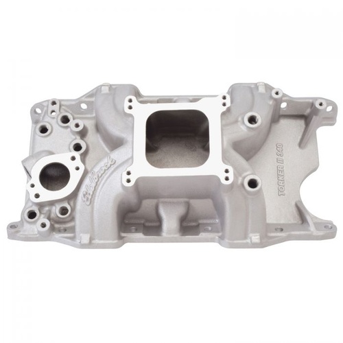 Edelbrock Intake Manifold, Torker II, Single Plane, Aluminium, Square Bore, Non-EGR, Mopar, 5.2L, 5.6L, 5.9L, Each