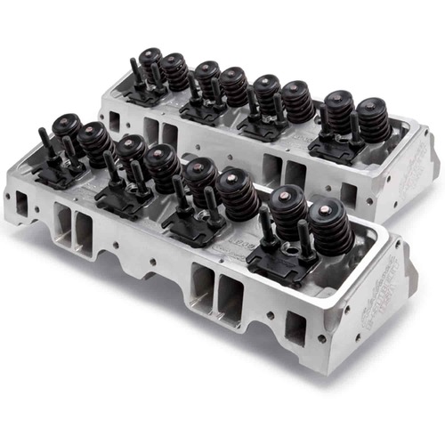 Edelbrock Cylinder Heads, E-Street, Aluminium, Assembled, 64cc Chamber, 185cc Intake Runner, For Chevrolet, Small Block, Pair