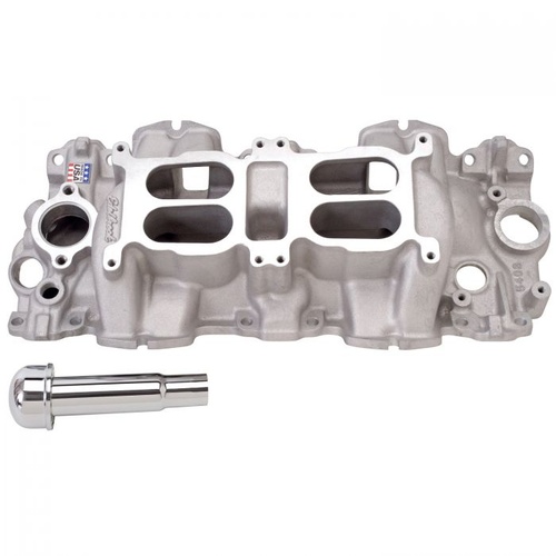 Edelbrock Intake Manifold, Dual Quad, Aluminium, Natural, Dual Square Bore, Large Port, For Chevrolet, W Big Block, Each