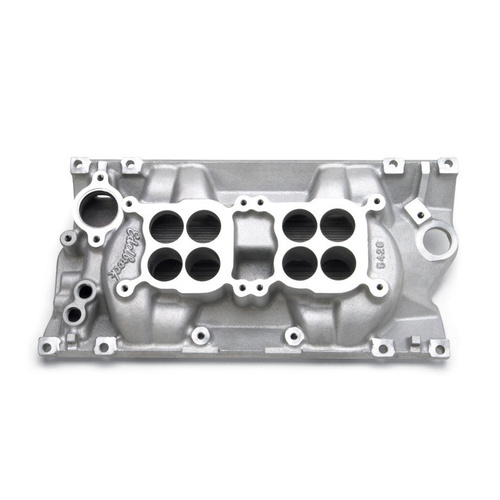 Edelbrock Intake Manifold C-26 Dual Quad Aluminium Natural Dual Square Bore For Chevrolet Vortec 5.7L Each