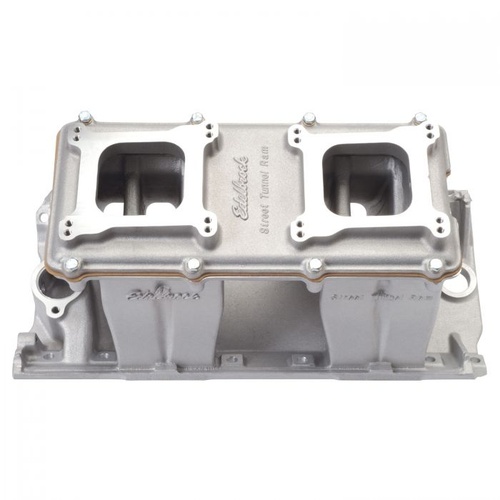 Edelbrock Intake Manifold, Street Tunnel Ram, Aluminium, Natural, Dual Square Bore, For Chevrolet, Big Block, Oval Port, Each