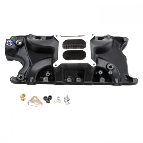Edelbrock Intake Manifold, Performer RPM, Dual Plane, Aluminium, Black Powdercoated, For Ford, 289, 302, Each