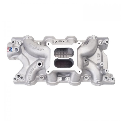 Edelbrock Intake Manifold, Performer RPM, Dual Plane, Aluminium, Natural, For Ford, Clevor, 289-302 Block, Cleveland 4V Heads