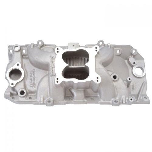 Edelbrock Intake Manifold, Performer RPM, Dual Plane, Aluminium, Natural, Square/Spread Bore, For Chevrolet, Big Block, Oval Port