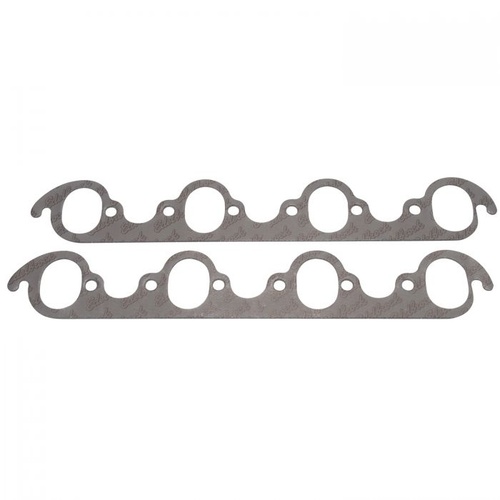 Edelbrock Exhaust Gaskets, Composite with Steel Core, Oval Port, For Ford, 385 Series Big Block, 7.5L, Pair