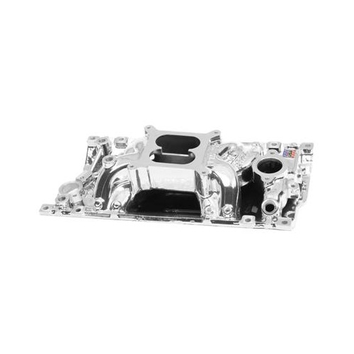 Edelbrock Intake Manifold, Performer RPM Air Gap, Dual Plane, Aluminium, EnduraShine, Square Bore, For Chevrolet, Vortec/E-Tec