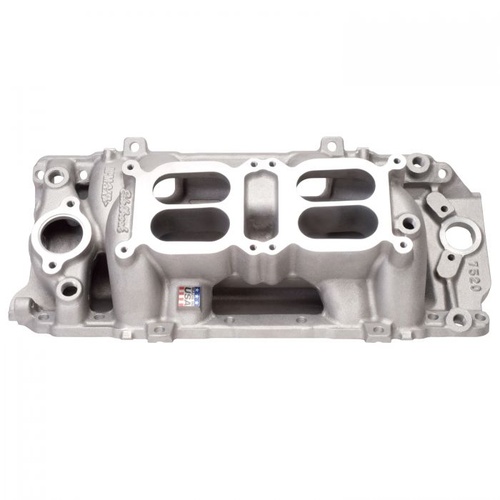 Edelbrock Intake Manifold, RPM Air Gap, Dual Quad, Aluminium, Natural, Square Bore, For Chevrolet, Big Block, Oval Port, Each