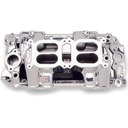Edelbrock Intake Manifold Performer RPM Air Gap Dual Quad Aluminium EnduraShine Square Bore For Chevrolet Big Block Each