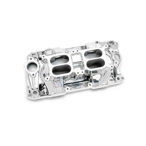 Edelbrock Intake Manifold, Performer RPM Air Gap, Dual Quad, Aluminium, EnduraShine, Square Bore, For Chevrolet, Small Block, Each