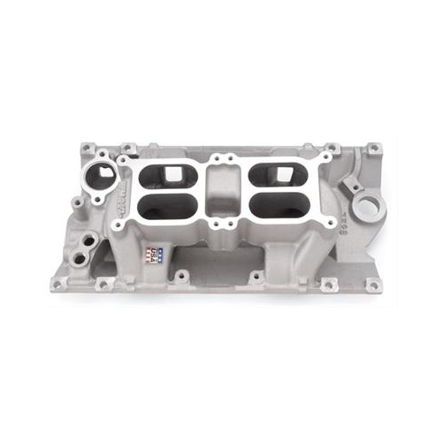 Edelbrock Intake Manifold Performer RPM Air Gap Dual Quad Aluminium Natural Square Bore For Chevrolet Vortec Each