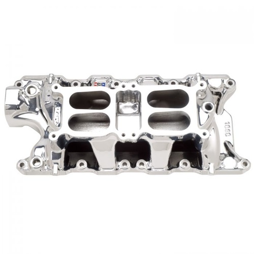 Edelbrock Intake Manifold, Performer RPM Air Gap, Dual Quad, Aluminium, EnduraShine, Square Bore, For Ford, 260, 289, 302