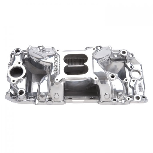 Edelbrock Intake Manifold, Performer RPM Air Gap, Dual Plane, Polished, Square Bore, For Chevrolet, Big Block, Rectangle Port