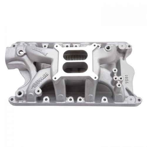 Edelbrock Intake Manifold, Performer RPM Air Gap, Dual Plane, Aluminium, Natural, Square Bore, For Ford, 351W, Each