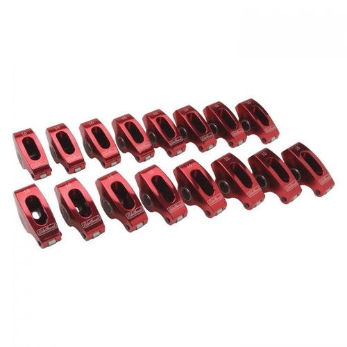 Edelbrock Rocker Arm, Red Roller Rocker Arms, Small Block For Chevrolet, 3/8 in., Ratio 1.5 to 1, Qty 16