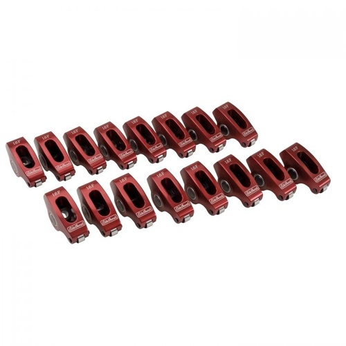 Edelbrock Rocker Arm, Red Roller Rocker Arms, Small Block For Ford, 3/8 in., Ratio 1.6 to 1, Qty 16