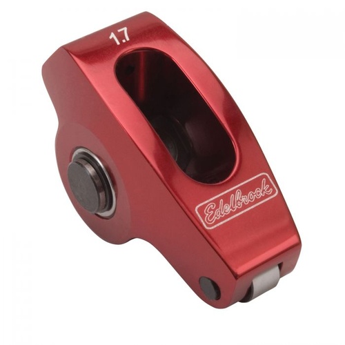 Edelbrock Rocker Arm, Full Roller, Stud Mount, 1.7 Ratio, Aluminium, Red Anodized, For Chevrolet, Big Block, Each