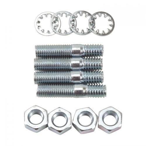 Edelbrock Carburetor Mounting Studs/Nuts/Washers, Steel, Cadmium Plated, 5/16 in.-18 Thread, 1.375 in. Length, Set of 4